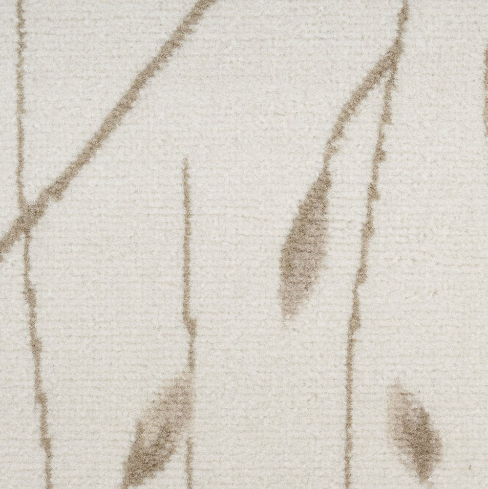 8' Beige And Ivory Floral Runner Rug