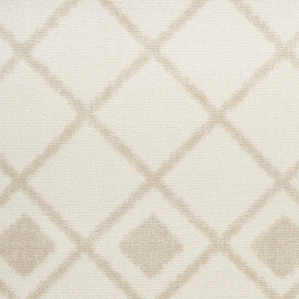 8' Beige And Ivory Moroccan Runner Rug