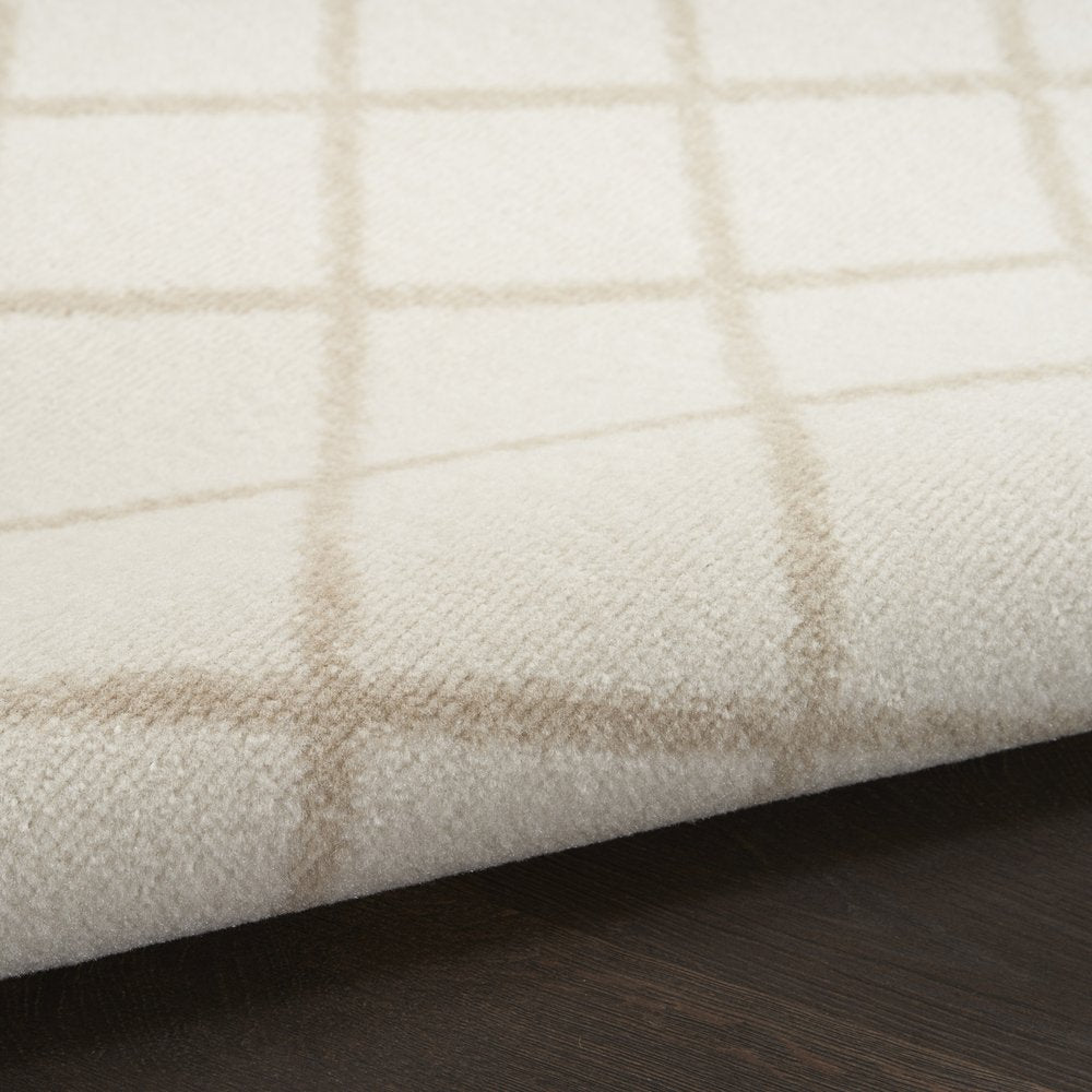 8' Beige And Ivory Moroccan Runner Rug