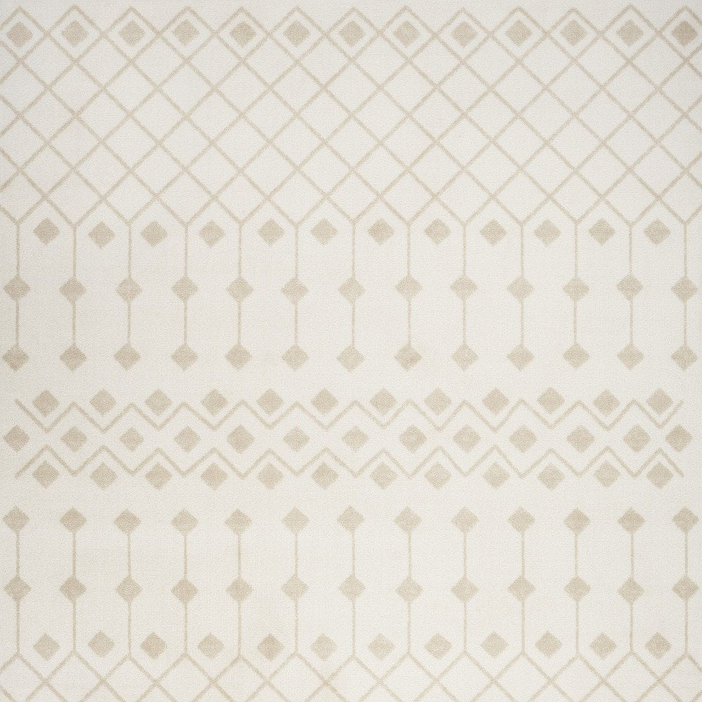 5' X 7' Beige and Ivory Moroccan Power Loom Area Rug