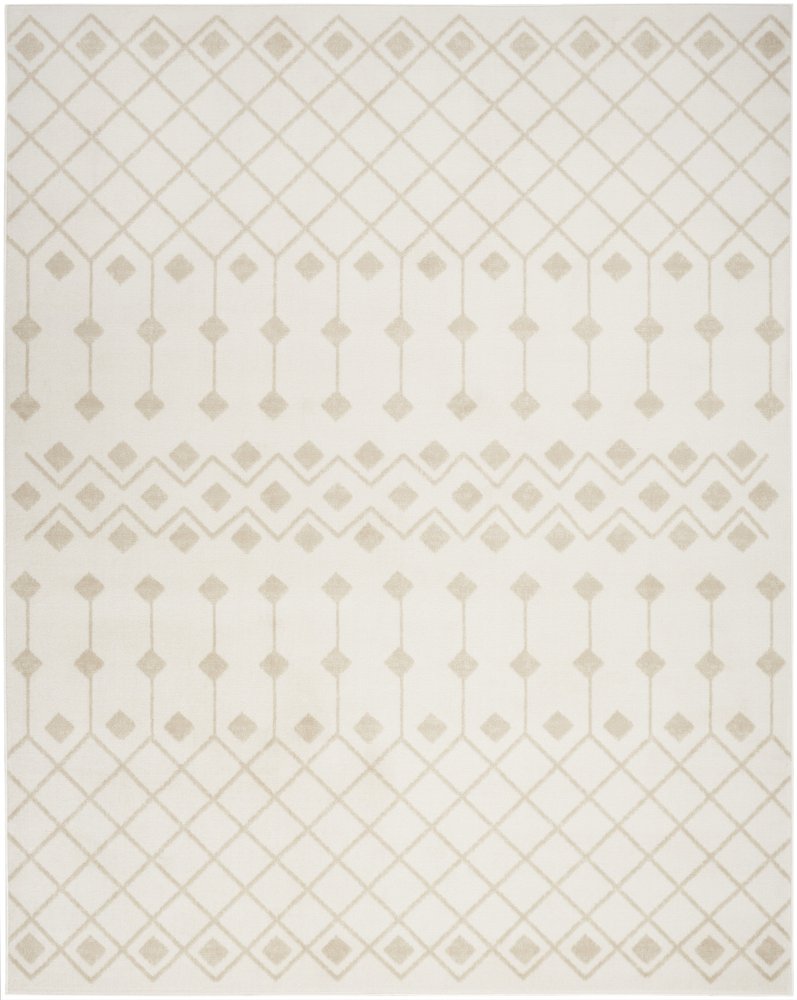 5' X 7' Beige and Ivory Moroccan Power Loom Area Rug