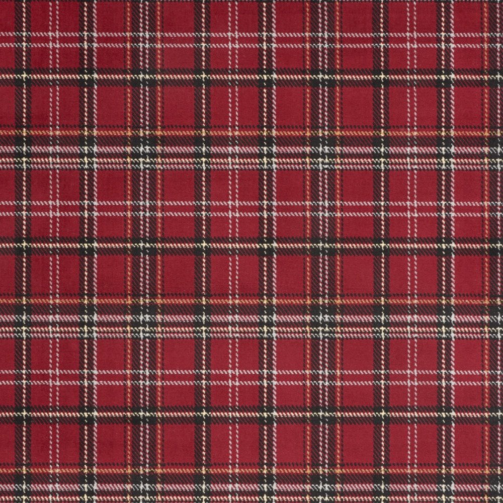 6' X 9' Red and Black Plaid Power Loom Area Rug