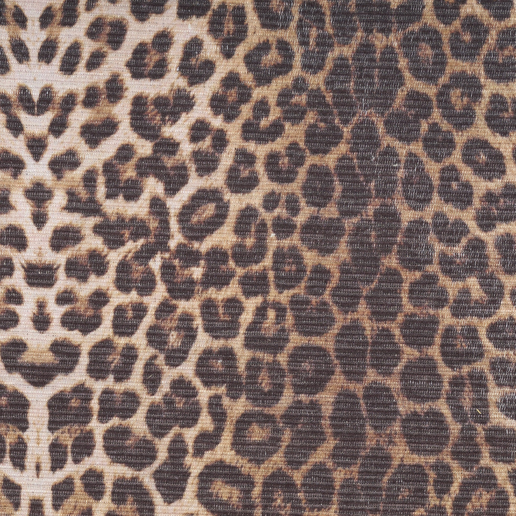 3' X 5' Yellow and Brown Leopard Print Power Loom Washable Non Skid Area Rug