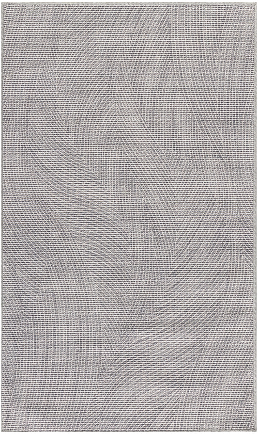 3' X 5' Gray and Ivory Abstract Power Loom Washable Non Skid Area Rug