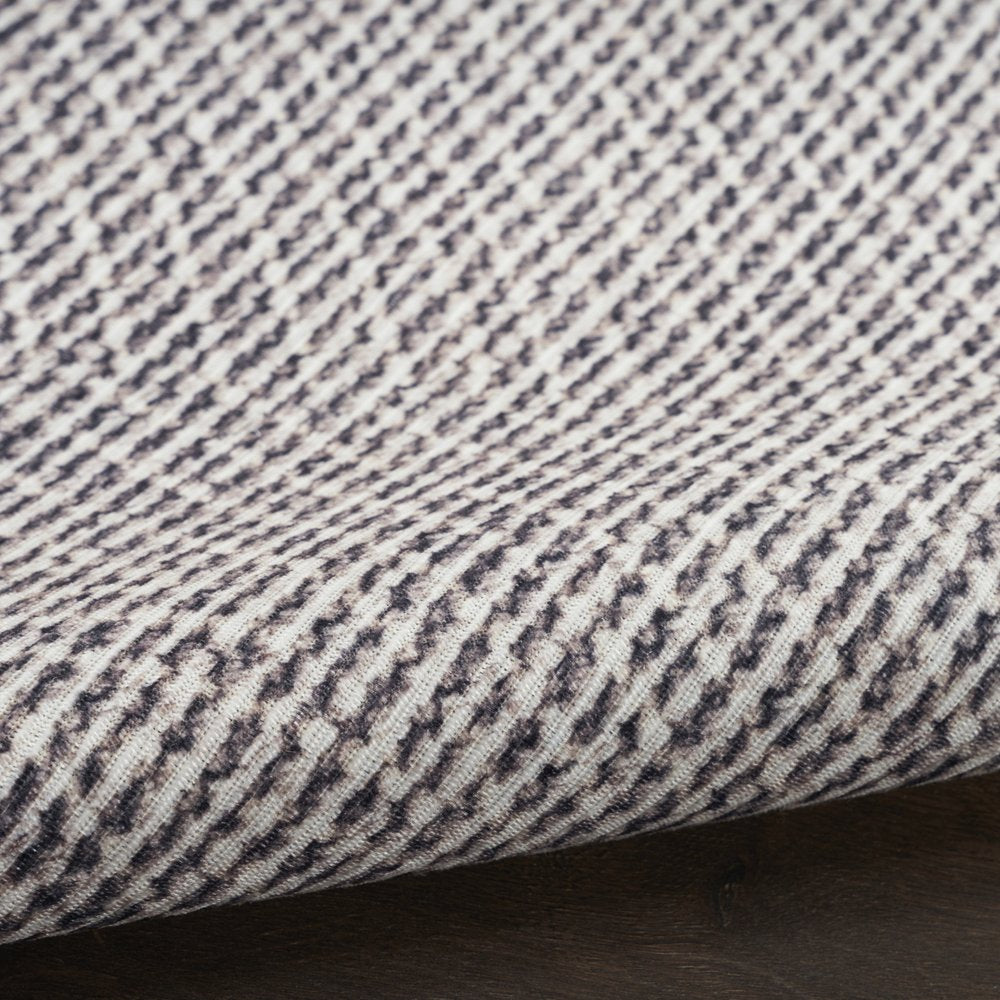 4' X 6' Gray and Ivory Abstract Power Loom Washable Non Skid Area Rug