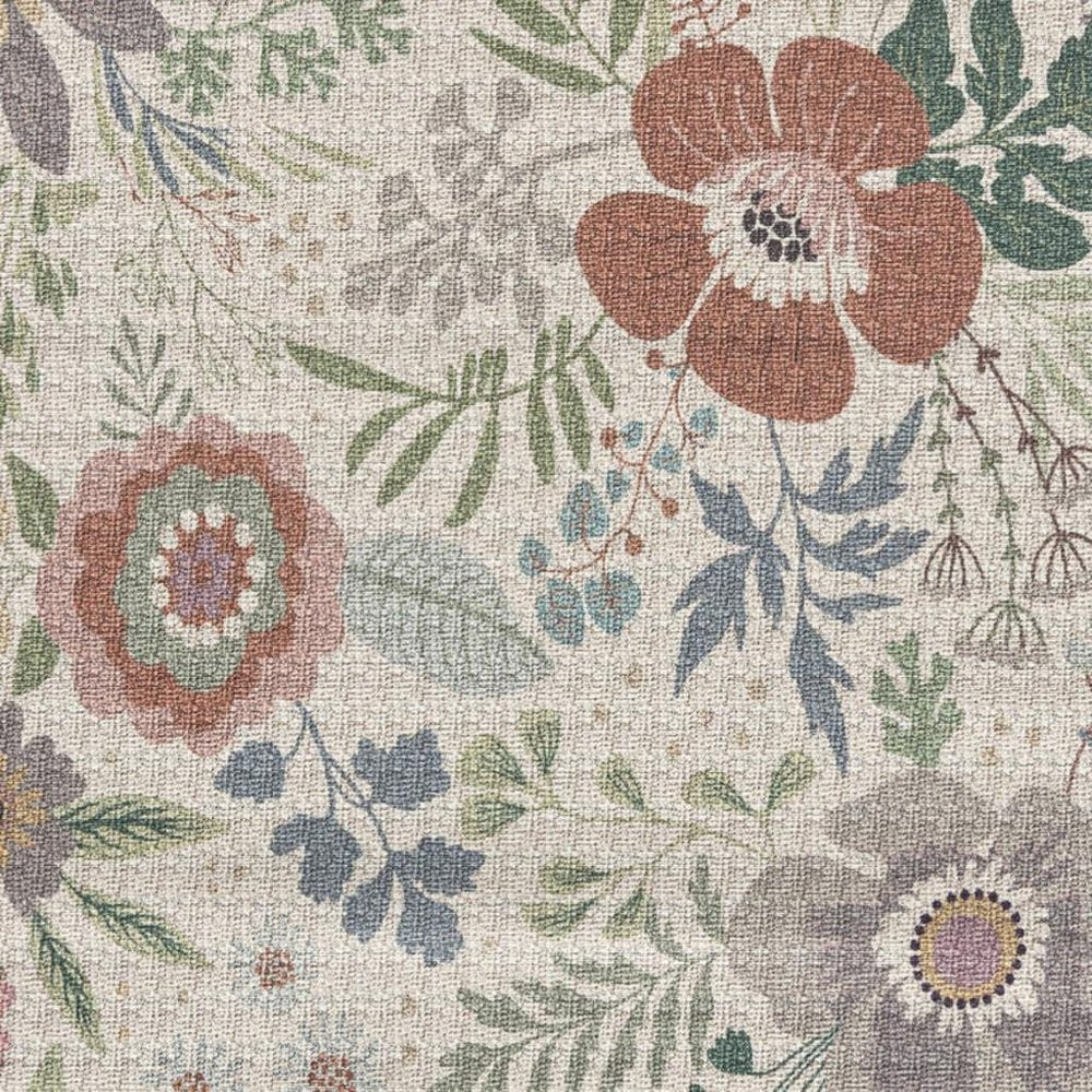 3' X 5' Pink Floral Power Loom Non Skid Area Rug