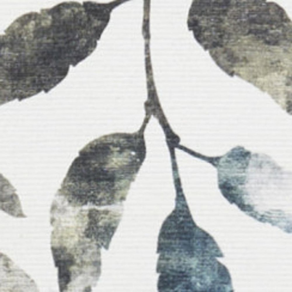 4' X 6' Green and Ivory Floral Power Loom Washable Non Skid Area Rug