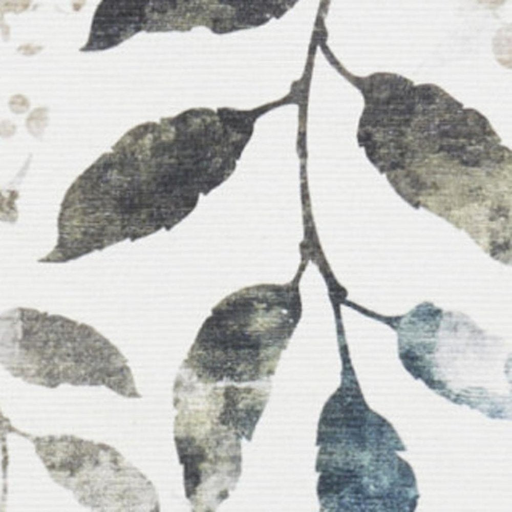 4' X 6' Green and Ivory Floral Power Loom Washable Non Skid Area Rug