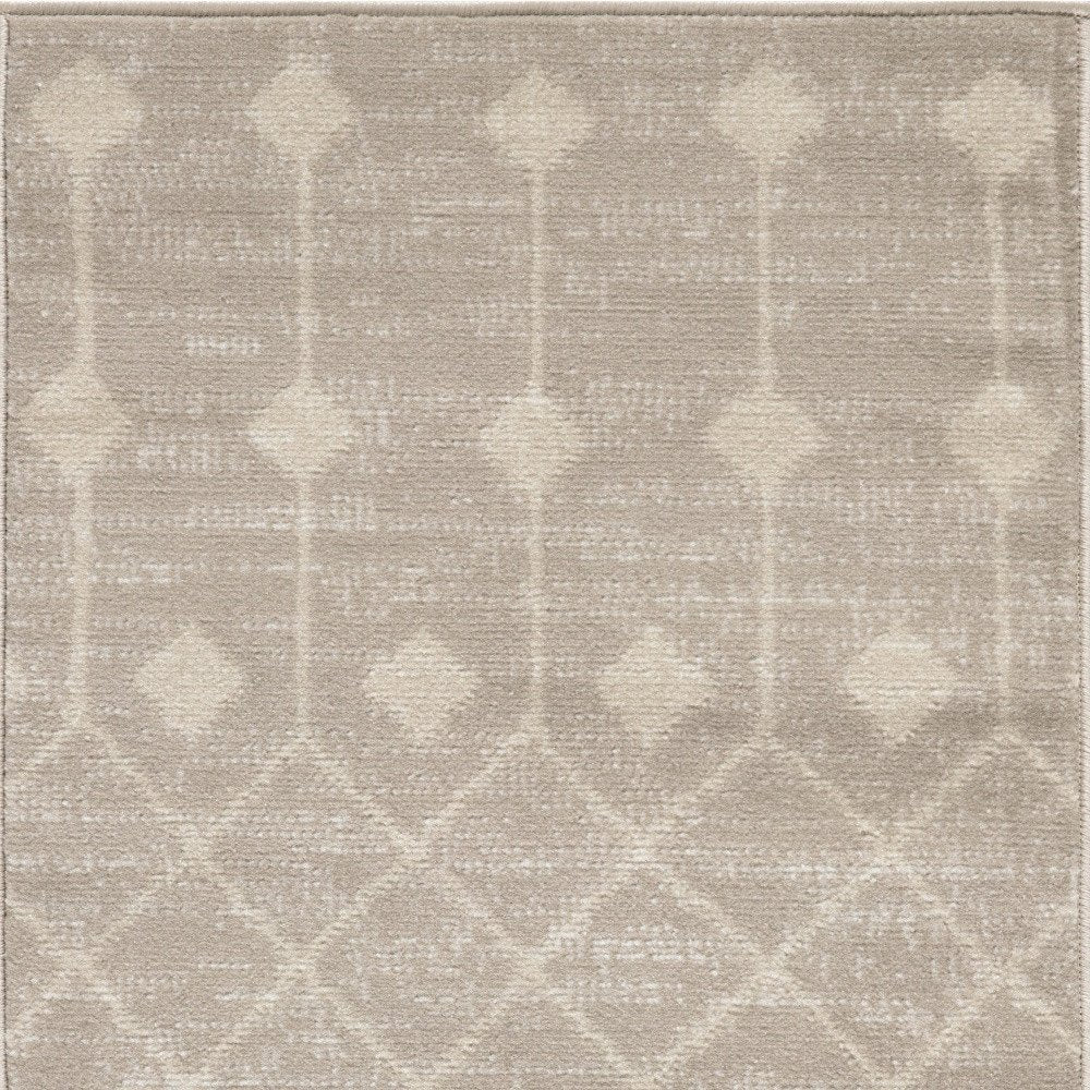 2' X 4' Beige and Ivory Moroccan Power Loom Area Rug