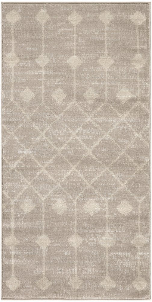 2' X 4' Beige and Ivory Moroccan Power Loom Area Rug