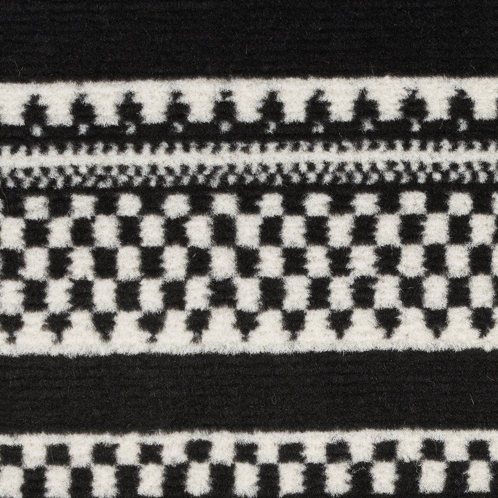 2' X 4' Black and White Striped Power Loom Area Rug