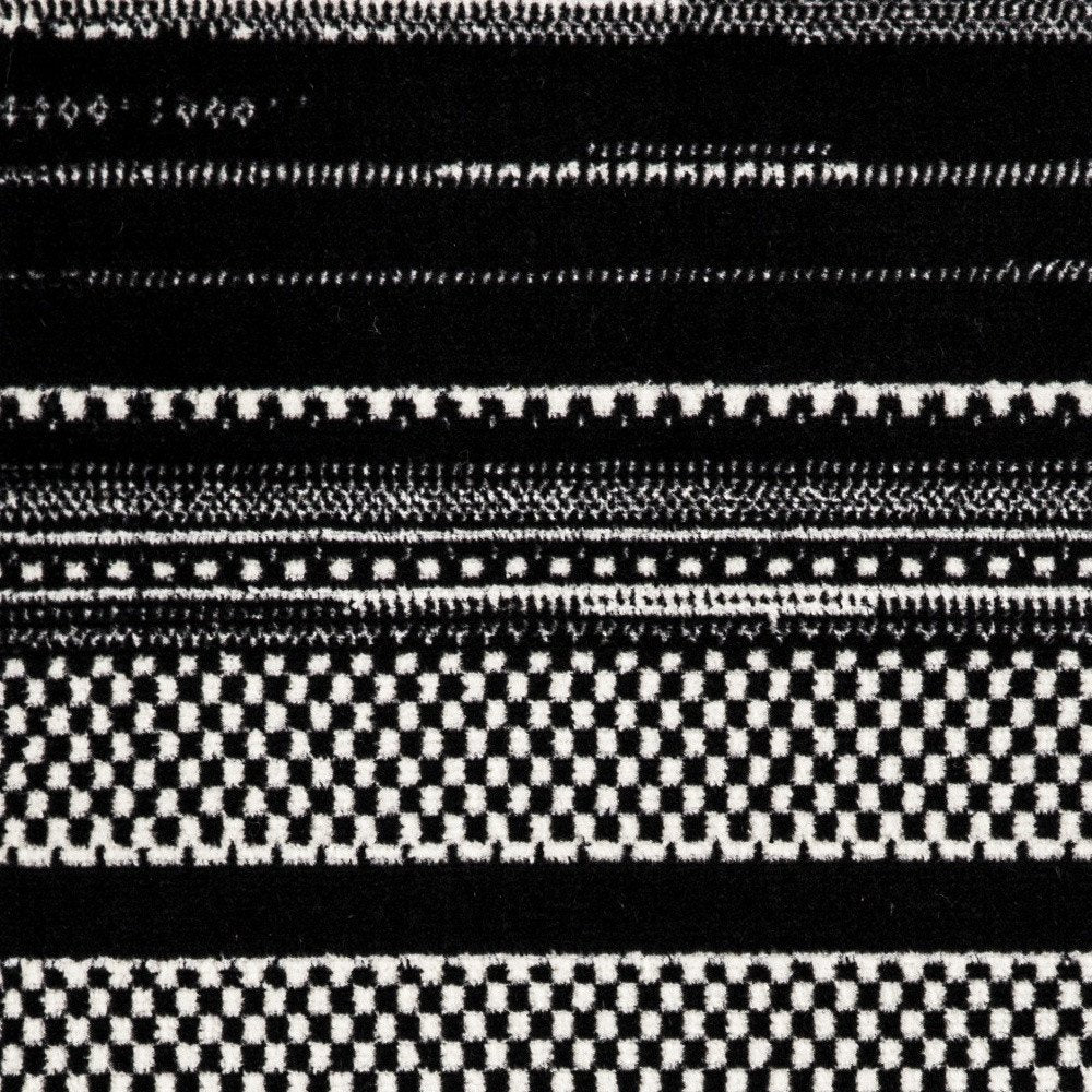 2' X 4' Black and White Striped Power Loom Area Rug