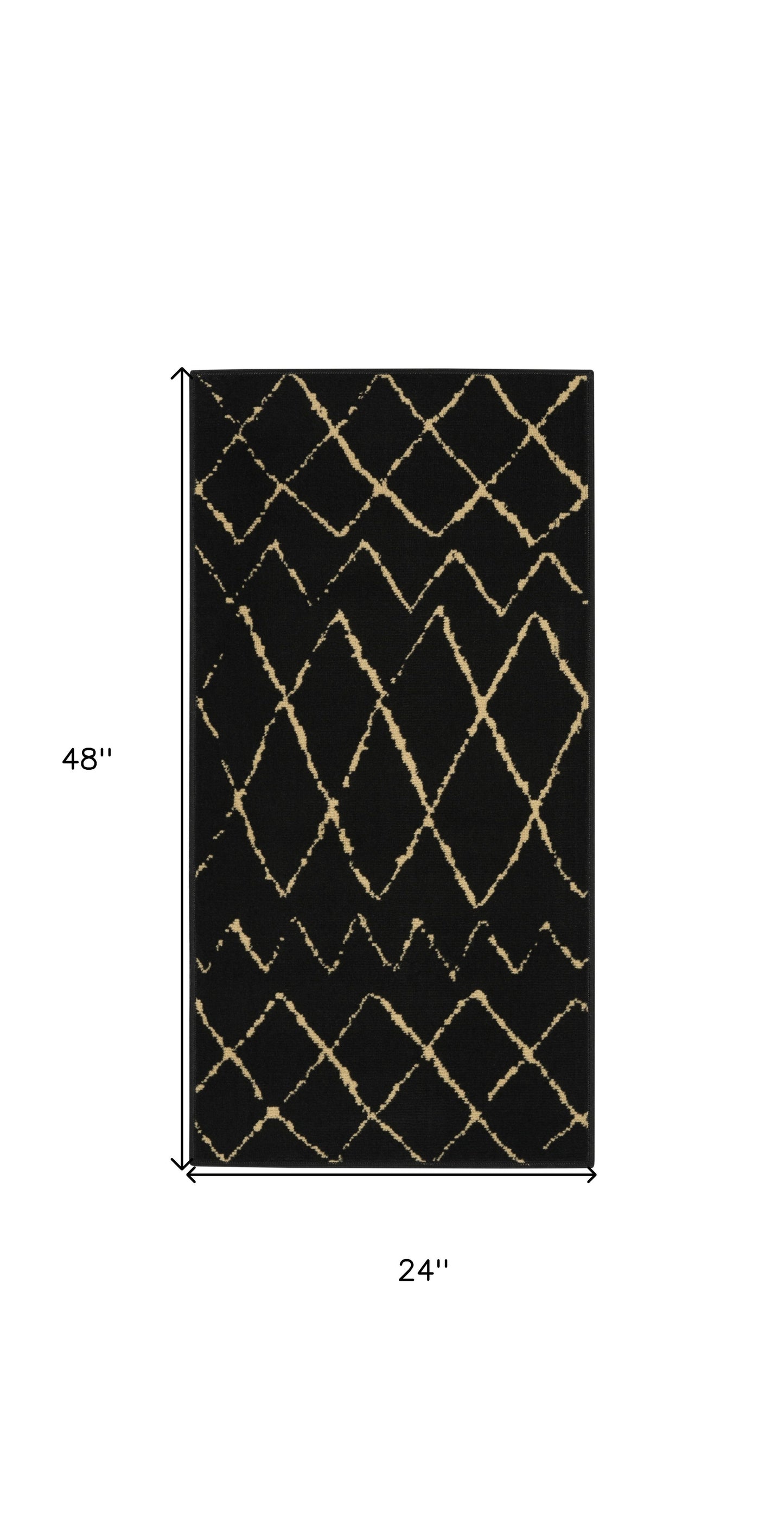 2' X 4' Beige And Black Floral Distressed Area Rug