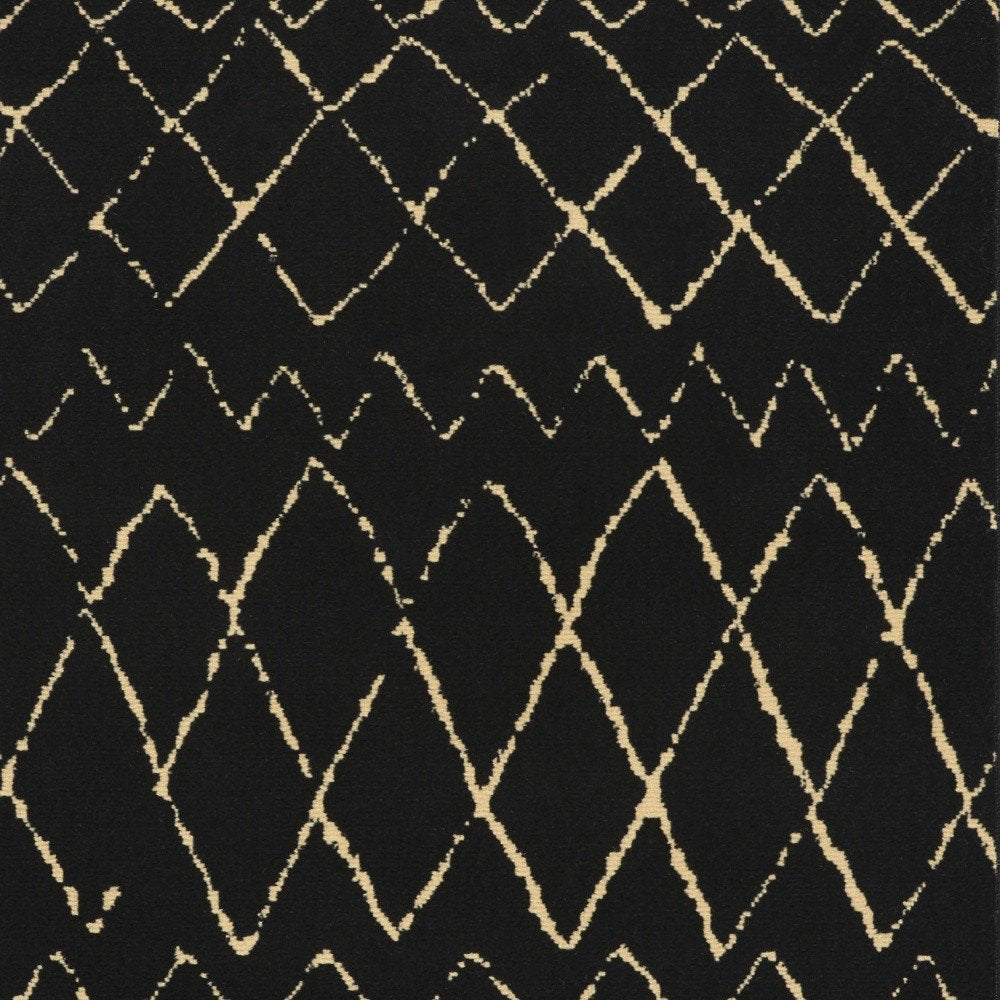 3' X 5' Beige and Black Abstract Power Loom Area Rug