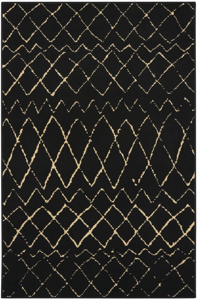 3' X 5' Beige and Black Abstract Power Loom Area Rug
