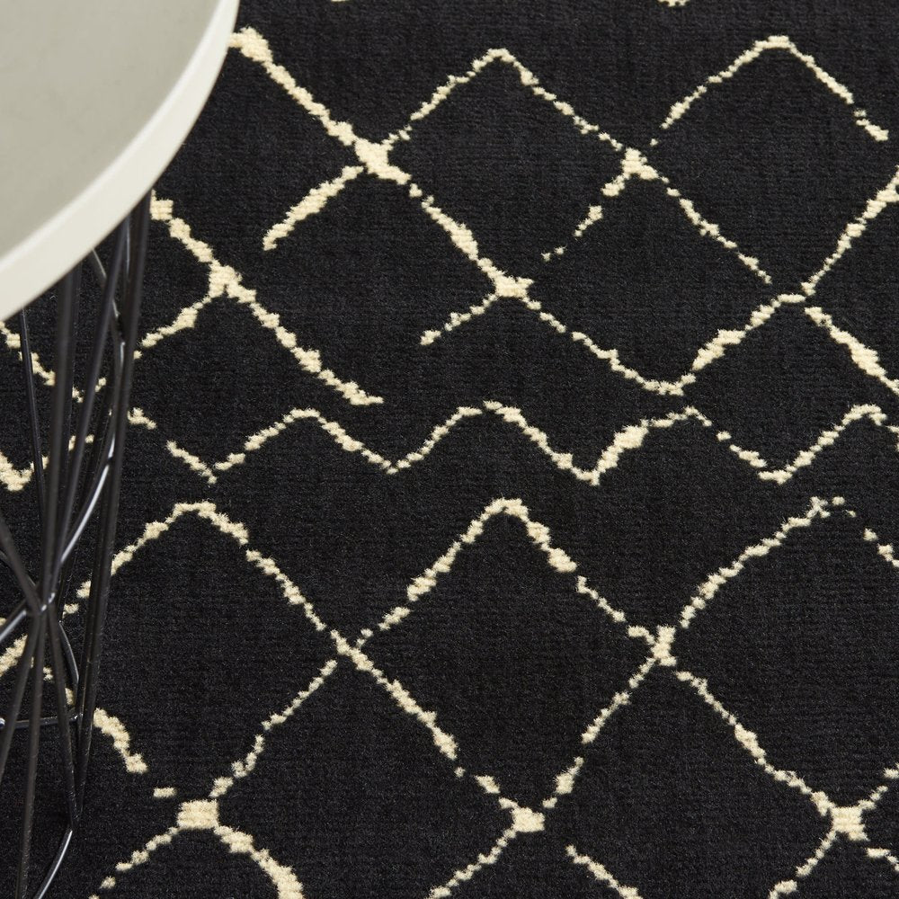 3' X 5' Beige and Black Abstract Power Loom Area Rug