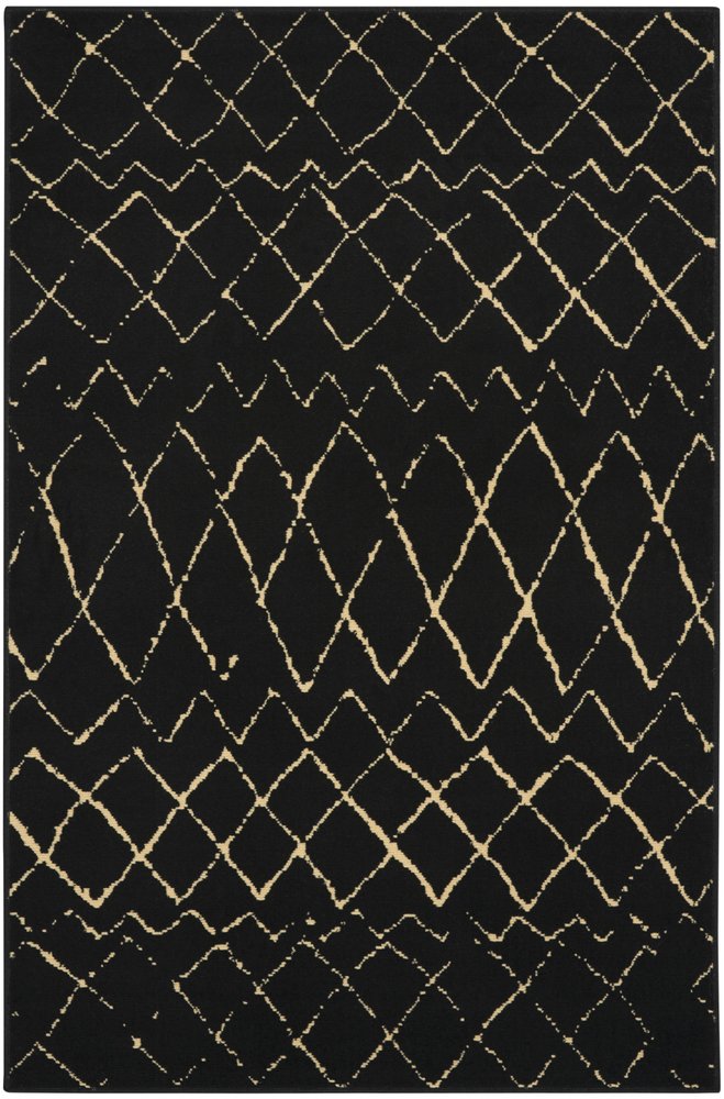 3' X 5' Beige and Black Abstract Power Loom Area Rug