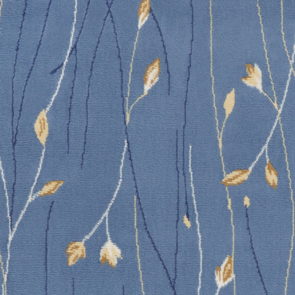 3' X 5' Blue and Beige Floral Vines Power Loom Area Rug