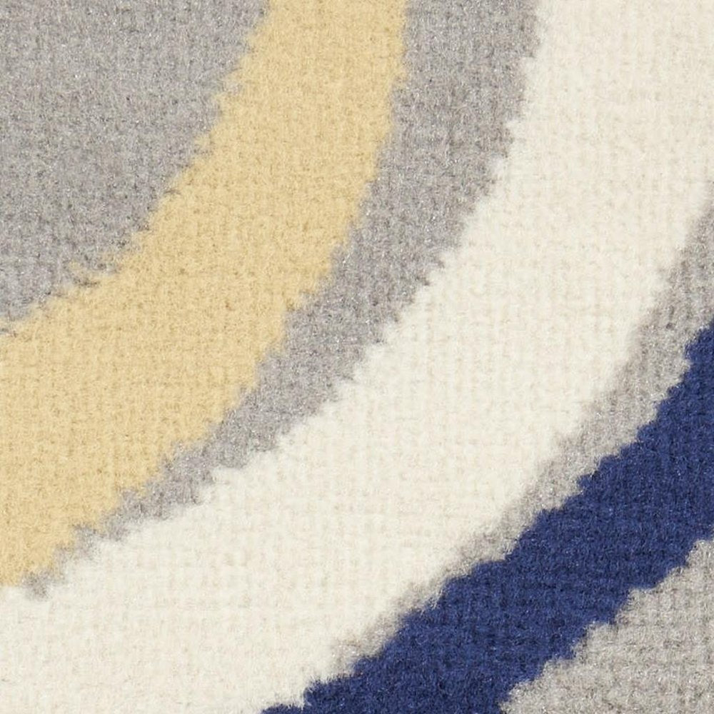 3' X 5' Gray and Blue Geometric Power Loom Area Rug