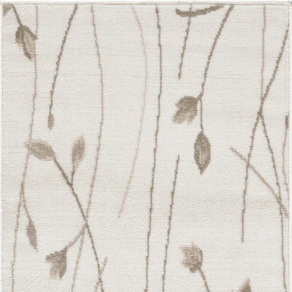 2' X 4' Beige And Ivory Floral Area Rug