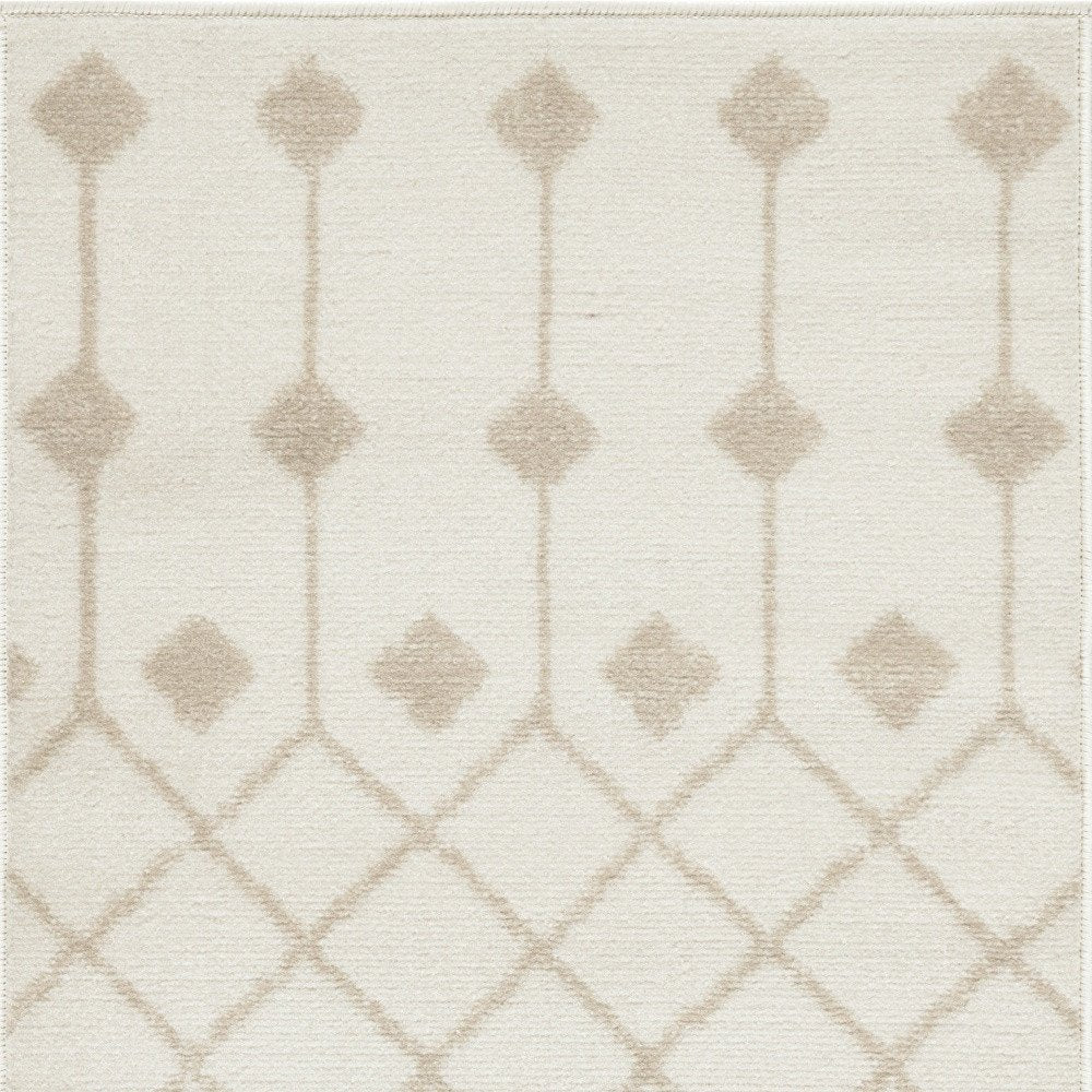 2' X 4' Beige and Ivory Moroccan Power Loom Area Rug