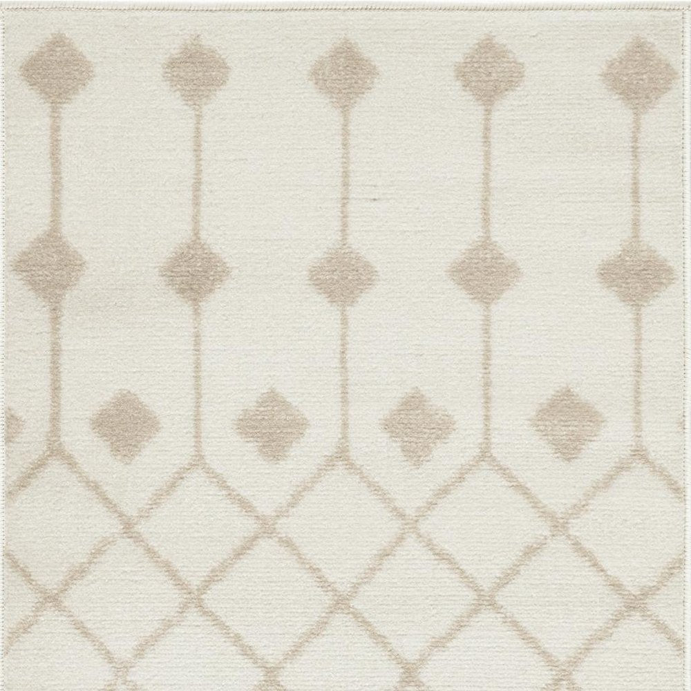 2' X 4' Beige and Ivory Moroccan Power Loom Area Rug