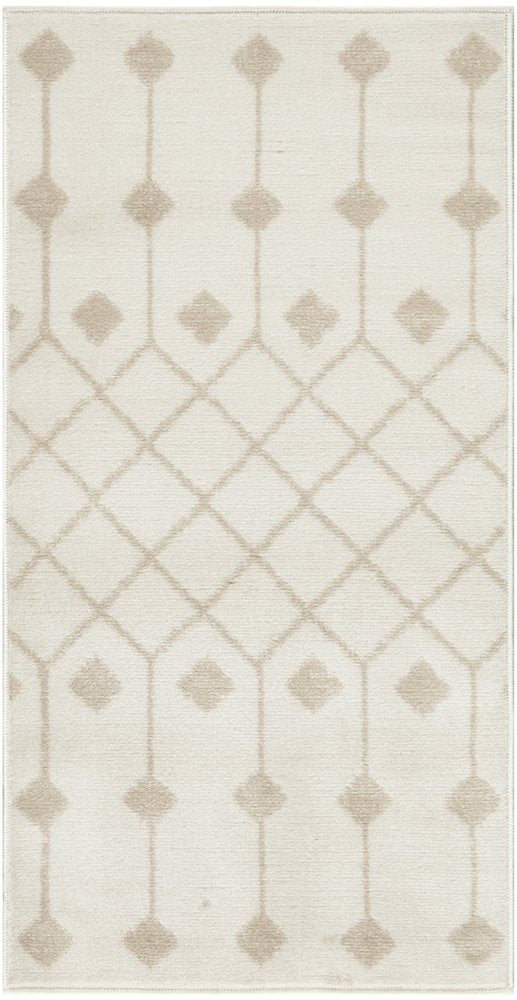 2' X 4' Beige and Ivory Moroccan Power Loom Area Rug