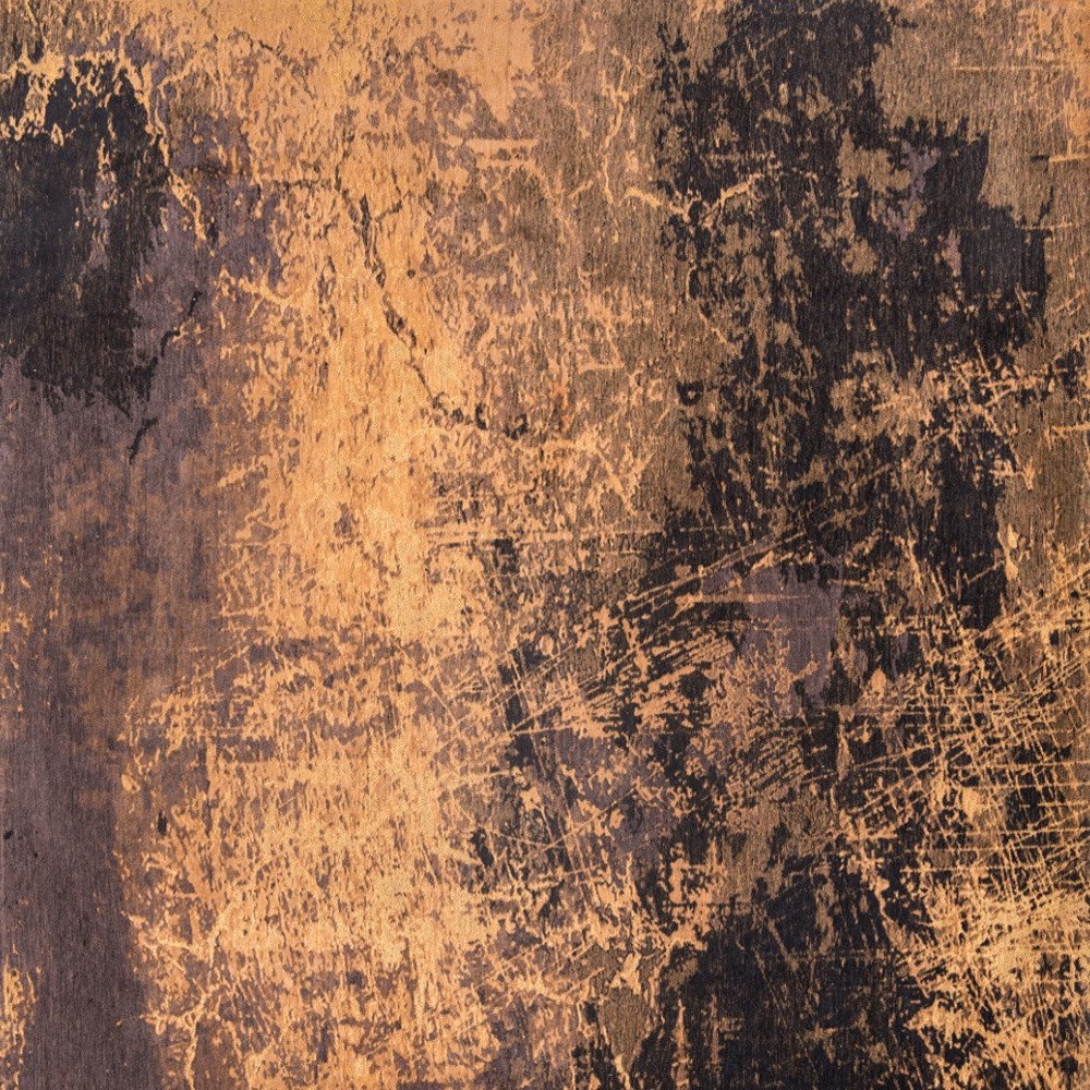 8' X 11' Yellow and Brown Abstract Non Skid Area Rug