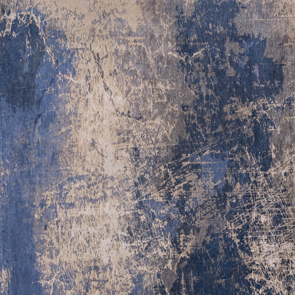 3' X 5' Blue and Gray Abstract Non Skid Area Rug