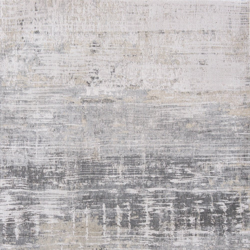 6' X 8' Gray and White Abstract Non Skid Area Rug