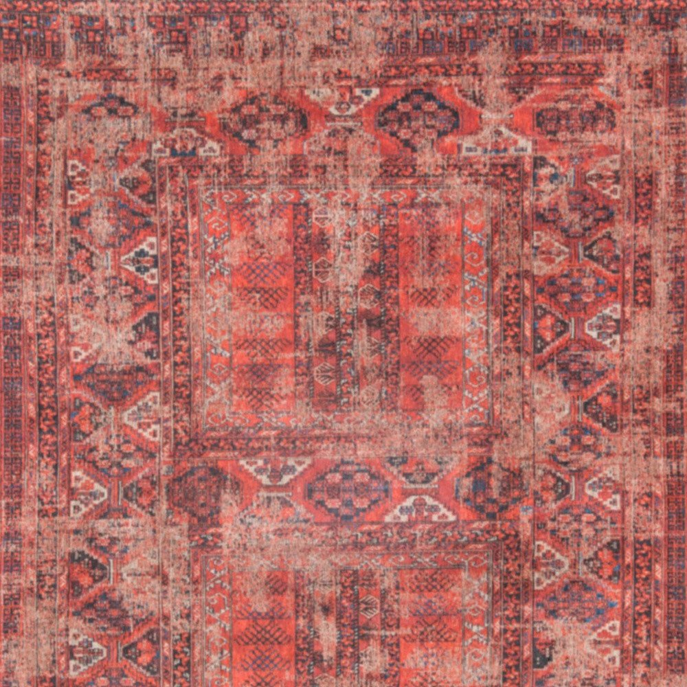 5' X 7' Red Oriental Non Skid Area Rug