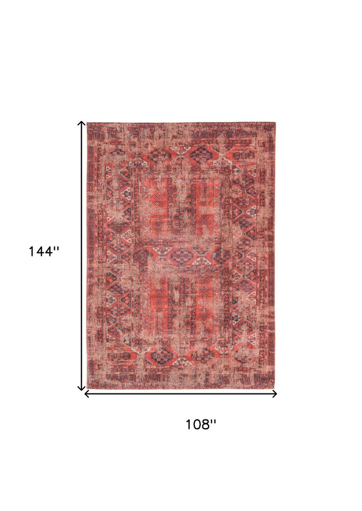 9' X 13' Red Oriental Non Skid Area Rug
