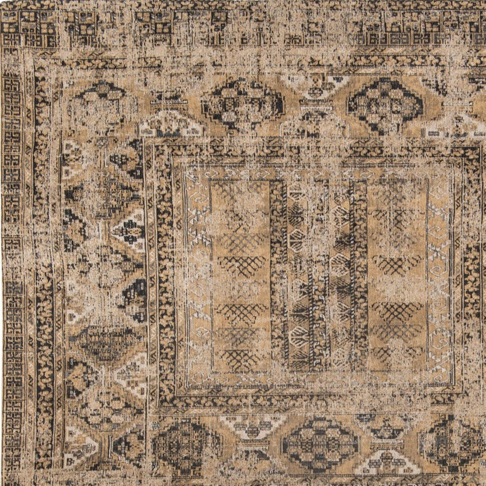 9' X 13' Brown Oriental Non Skid Area Rug