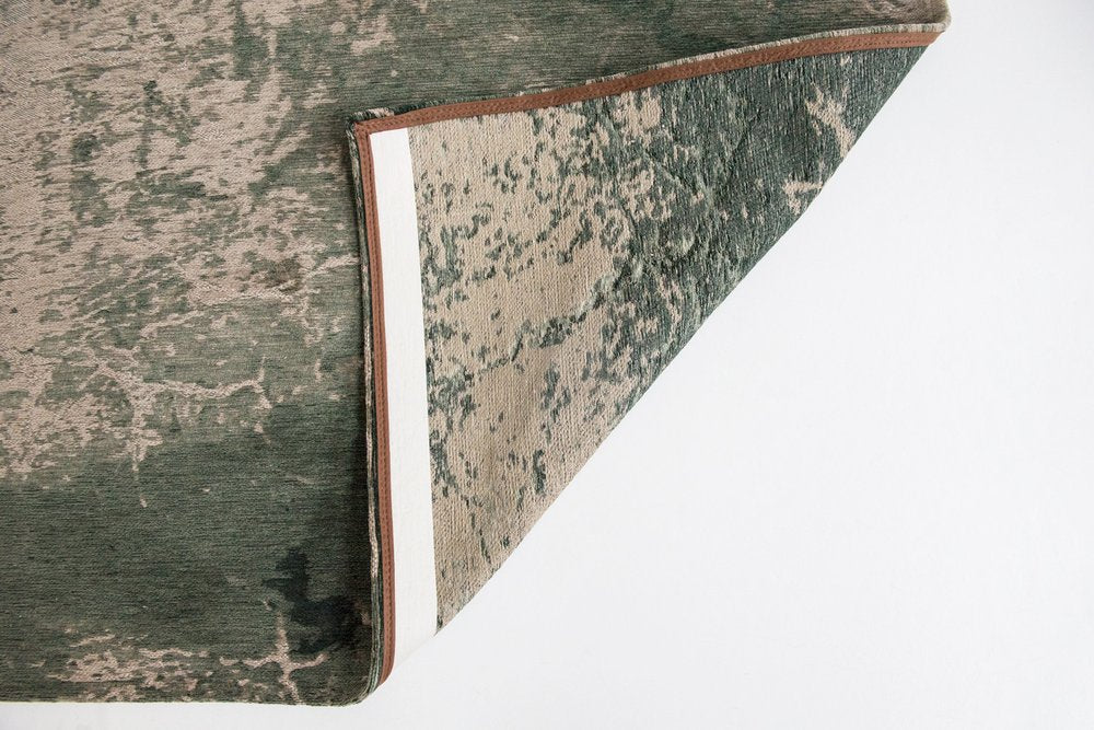 3' X 5' Beige and Green Abstract Non Skid Area Rug