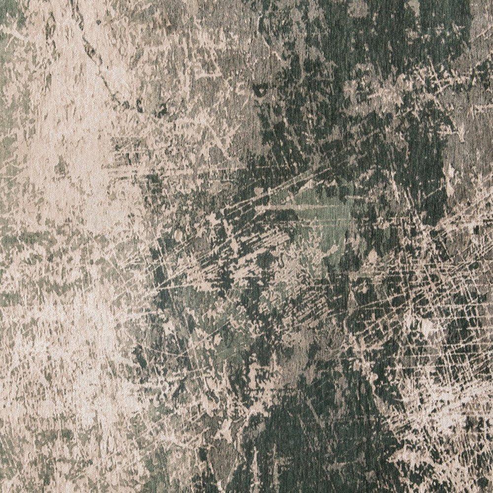 5' X 7' Beige and Green Abstract Non Skid Area Rug