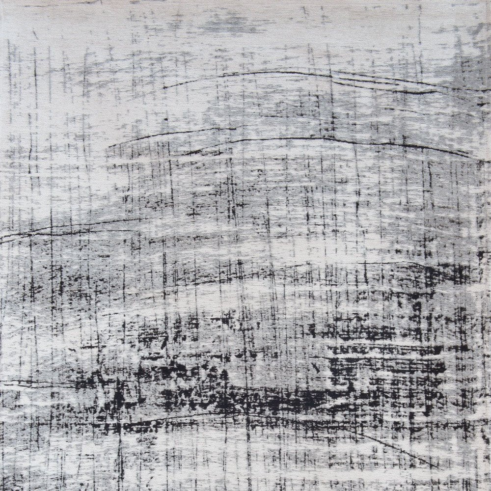 6' X 8' Black and White Abstract Non Skid Area Rug