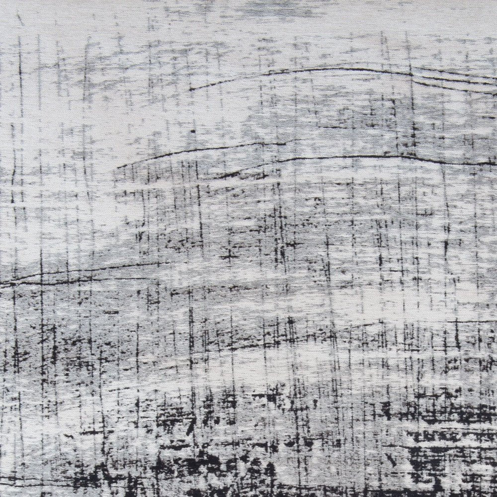 9' X 13' Black and White Abstract Non Skid Area Rug