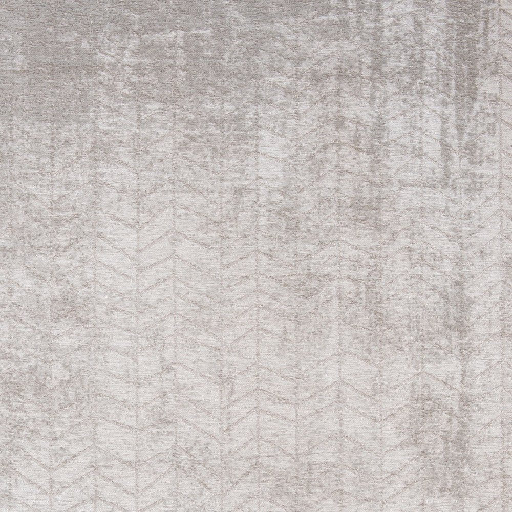 5' Gray and White Round Chevron Non Skid Area Rug