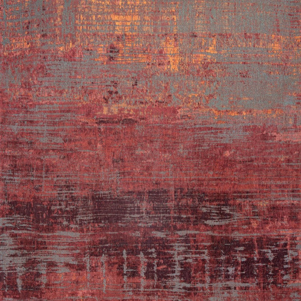 7' X 9' Red and Gray Abstract Non Skid Area Rug