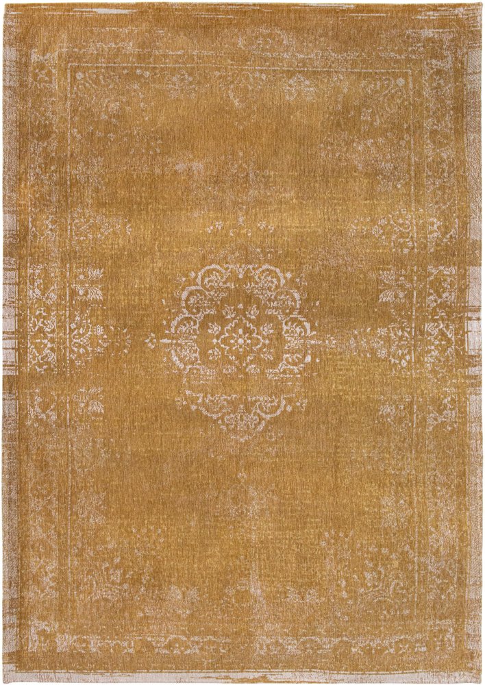 9' X 13' Orange and White Medallion Non Skid Area Rug
