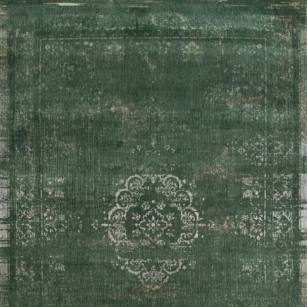 6' X 8' Gray and Green Medallion Non Skid Area Rug