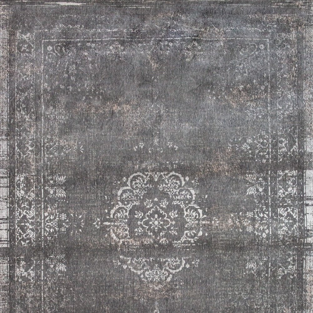 8' X 11' Gray Medallion Non Skid Area Rug