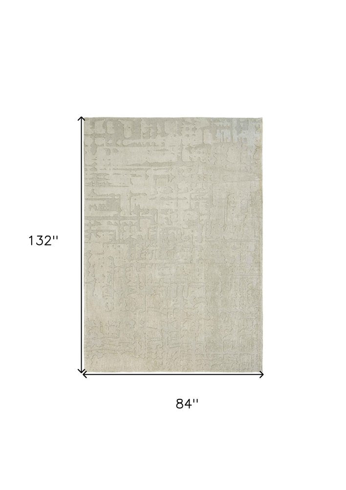 8' X 11' Gray and Beige Abstract Non Skid Area Rug