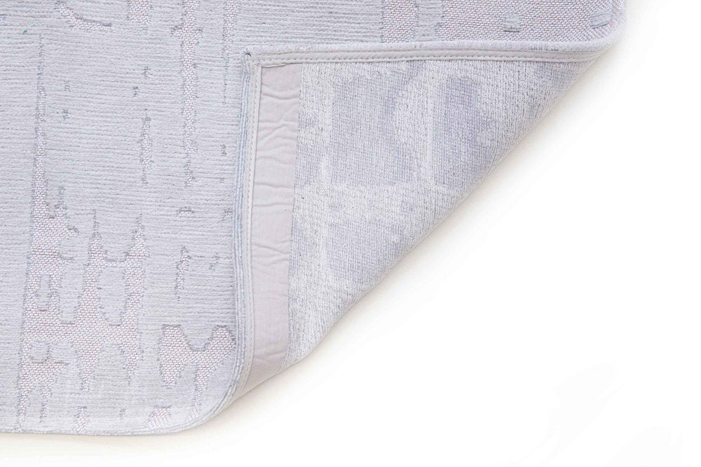 8' X 11' White Abstract Non Skid Area Rug