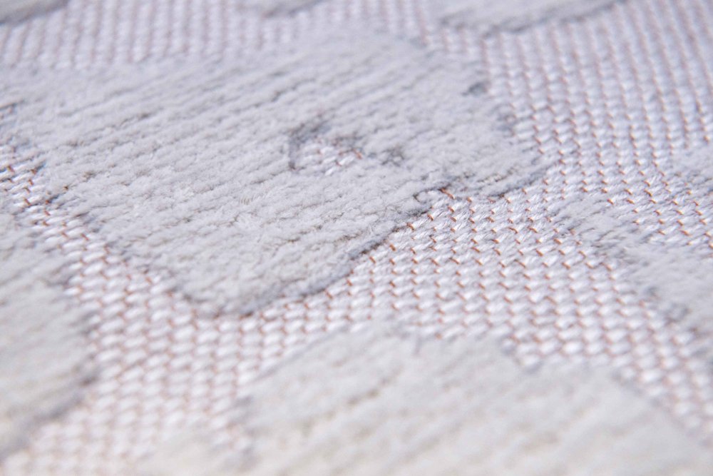 9' X 13' White Abstract Non Skid Area Rug