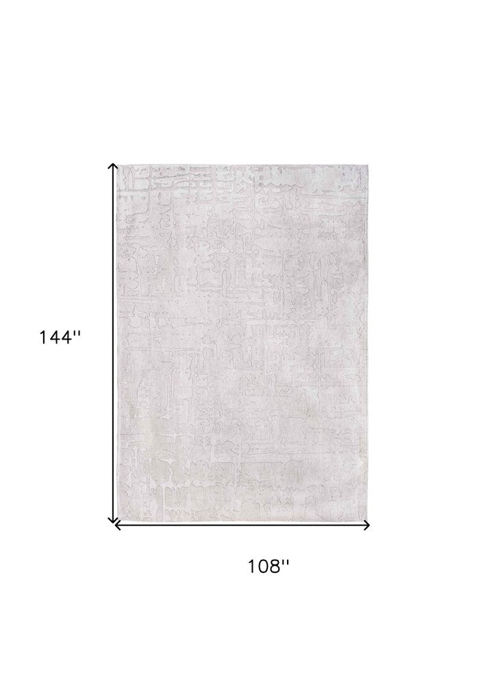 9' X 13' White Abstract Non Skid Area Rug
