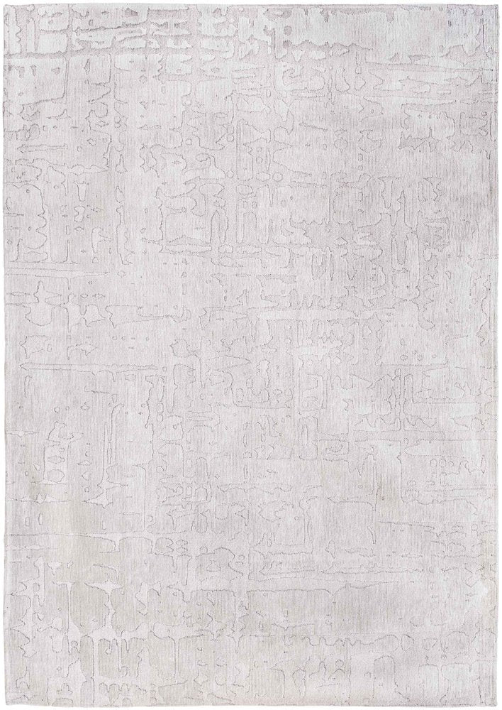 5' White Round Abstract Non Skid Area Rug