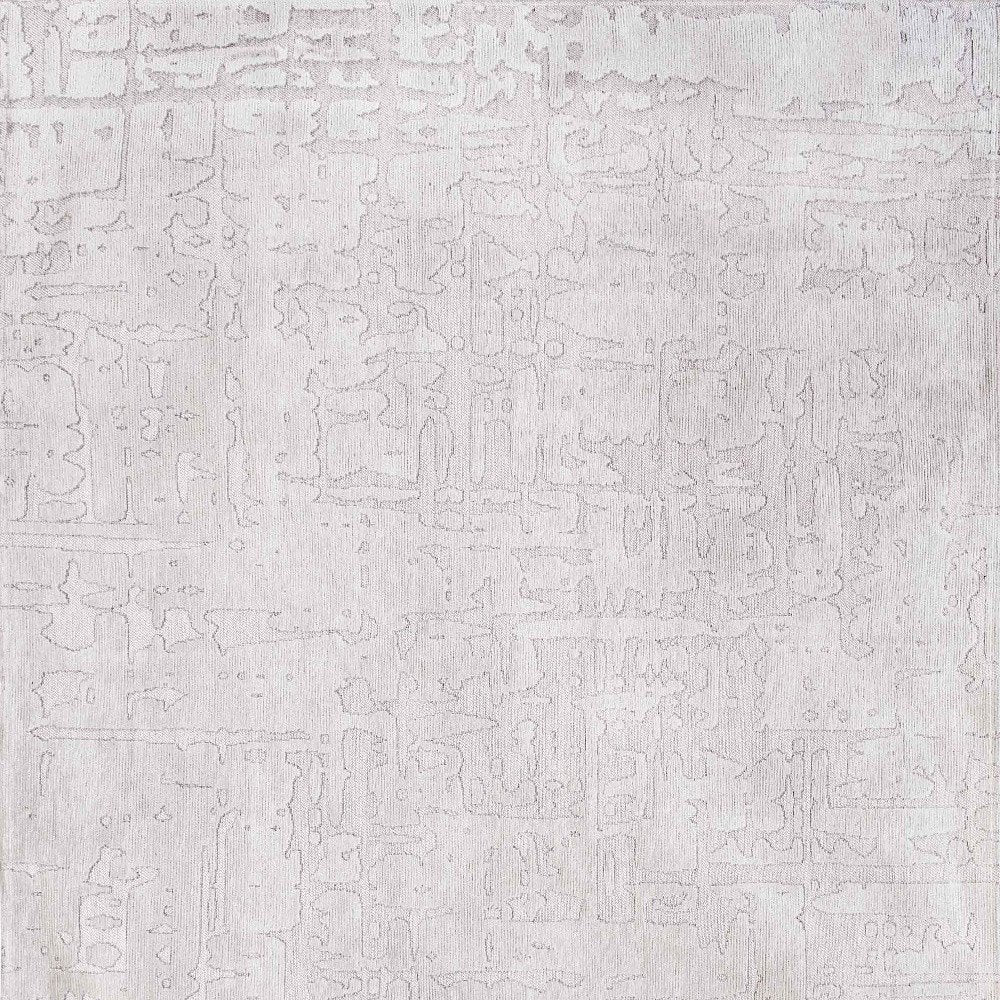 5' White Round Abstract Non Skid Area Rug