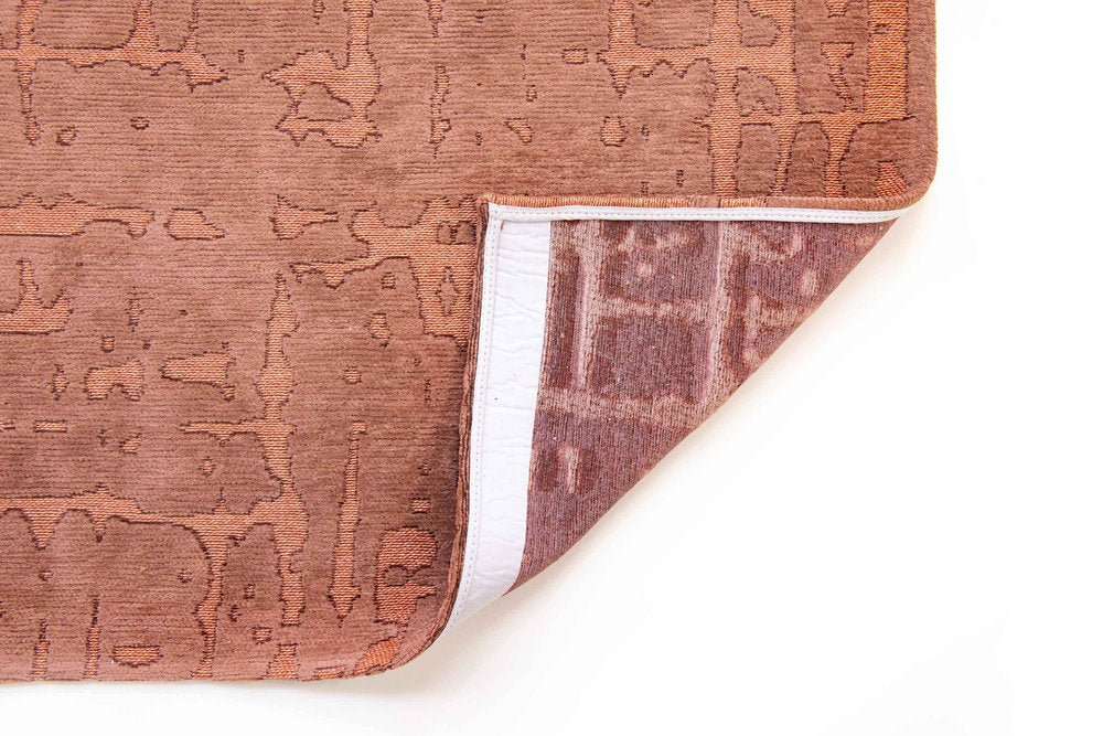 5' X 7' Orange Abstract Non Skid Area Rug