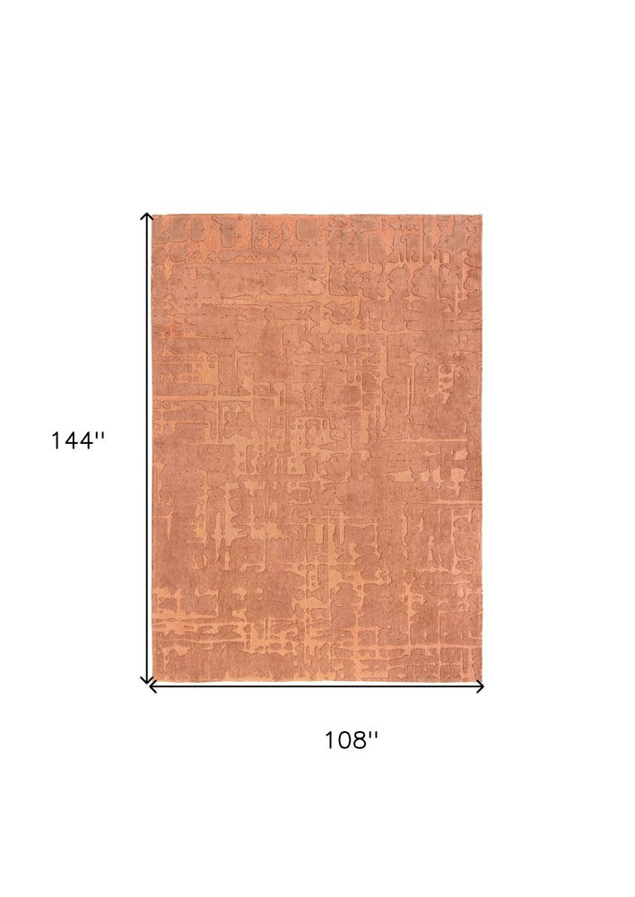 9' X 13' Orange Abstract Non Skid Area Rug
